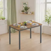 Koduva Valgomojo stalas 4 asmenims, 110 x 70 x 77 cm, medžio drožlių plokštės ir plieno, juodas