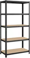 Koduva Sandėliavimo stelažas, juodas, plienas ir E1 MDF, 200 x 100 x 50 cm, 5 reguliuojamos lentynos
