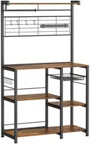 Koduva Virtuvės lentyna su magnetine peilių juosta, 12 kabliukų, 42 x 90 x 167,3 cm, ruda-juoda