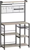 Koduva Virtuvės lentyna su 12 kabliukų, 42 x 90 x 167,3 cm, medžio drožlių plokštė ir plienas, pilkai juoda