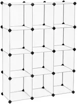 Koduva Modulinė 12 kubų lentyna, pusiau permatoma balta, 93 x 31 x 123 cm, plastikas