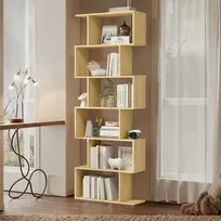 Koduva 6 lentynų knygų lentyna, pastatoma, 24 x 70 x 190,5 cm, medžio drožlių plokštė, ąžuolo spalvos