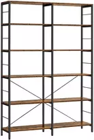 Koduva Knygų lentyna su 6 lentynomis, 30 x 120 x 172,5 cm, medžio drožlių plokštė ir plienas, ruda-juoda