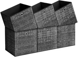 Koduva Daiktų laikymo dėžių rinkinys, 6 vnt., 33 x 33 x 33 cm, juodos melanžinės