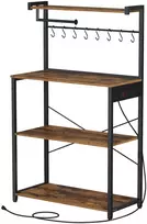 Koduva Pastatoma virtuvės lentyna su 4 lentynomis, elektros lizdais ir 8 kabliukais, 40 x 80 x 140 cm