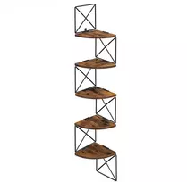 Koduva Kampinė lentyna, tvirtinama prie sienos, 5 lentynų, 20 x 20 x 127,5 cm, ruda-juoda