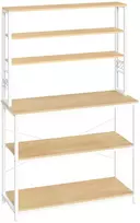 Koduva Virtuvės lentyna, 40 x 100 x 167 cm, 6 lentynos, 6 kabliukai, ąžuolo spalvos-balta