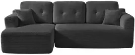 Koduva Modulinė kampinė sofa su kairiąja šezlongo dalimi, 244 cm pločio, pilka
