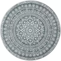 Koduva Apvalus kilimas, 160 cm skersmens, boho stiliaus, antracito pilkos spalvos