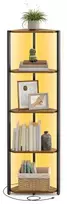 Koduva Kampinė lentyna su 5 lentynomis ir LED apšvietimu, 24,8 x 48 x 146,6 cm, ruda