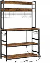 Koduva Virtuvės lentyna su tinkleline plokšte, 14 kabliukų, 40 x 100 x 170 cm, ruda–juoda