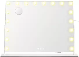 Koduva Makiažo veidrodis su LED apšvietimu, 3 šviesos spalvos, baltas, 12 x 90 x 65 cm