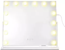 Koduva Makiažo veidrodis su LED apšvietimu, 3 šviesos spalvos, baltas, 10 x 55 x 45 cm