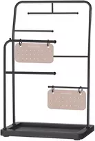 Koduva Papuošalų stovas iš metalo, juodas, 13 x 21,5 x 33,7 cm, su 6 kabinimo strypais