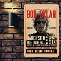 Bob Dylan Laisvosios prekybos salė 1966 m. koncertas Metalinė skardinė lentelė   Retro muzikos plakatas Sienos dekoras Vintažinis geležies dekoras namams, barui, biurui 20x30cm（7.8x11.8inch） black