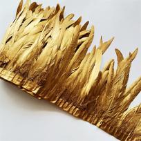 10 Meter 25-30CM Golden Silver Chicken Rooster Tail Feathers Trims Strip for Wedding Party Clothing Rooster Feather Trim 2Meter beige