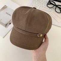 Women's Japanese Retro Octagonal Beret: Versatile, Large-Circumference Hat for a Smaller Face Look One Size (55-59cm)