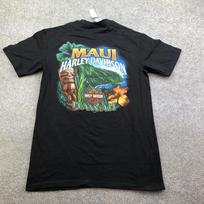 Harley-Davidson Shirt Mens Medium Black Maui Hawaii Tiki Graphic Tee Motorcycle L
