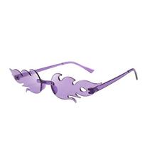 High Quality Flame Sunglasses Rim-Free Personality Colorful Ball Party Sunglasses Candy Hip-hop Fruit One-piece Spectacles