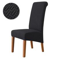 Jacquard Chair Cover Stretch Long Back Dining Chair Covers Seat Slipcovers For Wedding Dining Room Chairs For Kitchen juoda