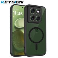 KEYSION Magnetic Phone Case for for Motorola Signature Matte Translucent Black Shockproof Back Cover for MOTO Edge 70 Fusion+ 5G for MOTO Signature juoda