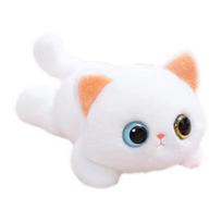 Juodo katino pliušinė pagalvė Minkštas Siamo kačiuko minkštas žaislas su PP medvilne 40cm B white