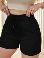 Women's Quick Dry Bell Pocket High Waist Casual Shorts (Spring/Summer 2026 Collection) 2XL juoda
