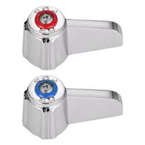2Pcs 0.43 Round Stem Hole Faucet Handle Cold and Hot Faucet Lever Handles for Industrial, Restaurant, Kitchen Faucet 1