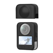 For DJI Osmo 360 PULUZ Silicone Body Protective Cover with Lens Cover juoda