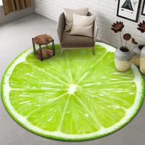 3D Fruit Print Round Carpet Circle Area Rug for Bathroom Living Room Bedroom Decor Non-slip Cloakroom Floor Mats Kitchen Doormat Diameter 60cm