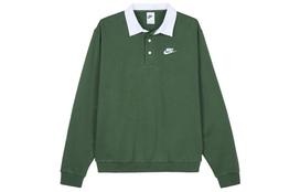 Nike Club Fleece Bushed Back Long Sleeve Polo Shirt Green DX0538-323 XXL