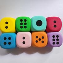 8cm EVA Rounded Corner Foam Dice - Six-Sided, 3.8cm Square
