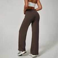 High-Waisted Seamless Yoga Pants for Women - Nude Feel, Body Shaping, Quick Dry, Hip Lifting, Wide Leg Tights L kaštoninė