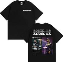 Anuel AA Real Hasta La Muerte 2026 Tour Cover T-shirt Men Women Fashion Retro Oversized T Shirts Summer Tops High Quality Tshirt 4XL