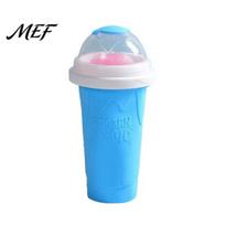 Easy Smoothie Squeeze Cup Slush Maker Cup, Portable Ice Silicone Refreshing Slushie with Lid, for Juice Milk Soda Food Grade dangaus mėlyna spalva