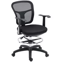 Ergonomiška rašomojo stalo kėdė su kojų atrama 95-115 cm - juoda