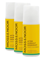 MOSS & NOOR - After Workout Deodorant Crispy Cucumber 3 Pack - Rutulinis dezodorantas - Nude