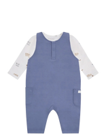 Fixoni - Set W. Body And Romper Sweat - Bodžių rinkinys - Mėlyna