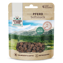 WILDES LAND Soft snack horse pusiau drėgni skanėstai šunims su arkliena, 70 g