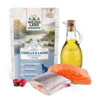 WILDES LAND Trout and salmon konservai katėms su upėtakiu ir lašiša, 90 g