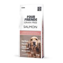 FourFriends monoproteininis begrūdis sausas maistas alergiškiems šunims su lašiša, 12 kg