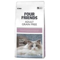 Four Friends Adult Grain Free begrūdis sausas maistas suaugusiems katėms su antiena, kalakutiena ir vištiena, 2 kg