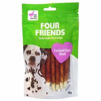 Four Friends Dog Treats Twisted Stick Duck antienos mėsos lazdelės skanėstas šunims, 12,5 cm, 70 g