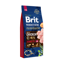 Brit Premium By Nature Senior L/XL sausas maistas didelių veislių vyresniems šunims su vištiena, 15 kg