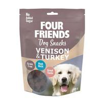 Four Friends Dog Snacks Venison & Turkey begrūdis skanėstas šunims su elniena ir kalakutiena, 200 g