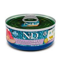 Farmina N&D Natural Tuna Shrimp kačių maistas suaugusioms katėms, 70 g