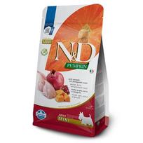 Farmina N&D Dog Grain Free Adult Mini Quail, Pumpkin, Pomegranate begrūdis sausas maistas suaugusiems mažų veislių šunims su putpelės mėsa, moliūgu ir granatu, 2 kg