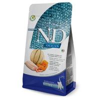 Farmina N&D Kitten Grain Free menkė, krevetės, moliūgas ir melionas begrūdis sausasis maistas kačiukams, 300g