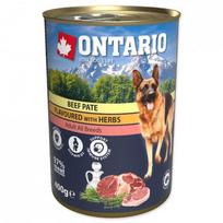Ontario Dog Beef Pate With Herbs visavertis konservas suaugusiems šunims su jautiena, rozmarinu ir čiobreliais, 400 g
