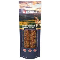 Ontario Protein Chew Snack Large Roll with Beef skanėstas šunims su jautienos kolagenu, suaugusiems šunims ir šuniukams nuo 7 mėnesių, 25,4 cm, 2 vnt.
